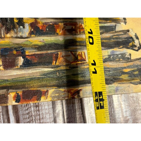 Mid Century Modern Abstract Ship Scene Oil on Board, Unframed - Picture 7 of 9